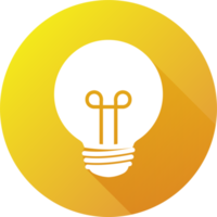 Idea lamp icon in flat designs tyle. Solid style bulb icon symbol. png