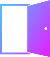 icône de porte en dégradé de couleurs. illustration des panneaux d'entrée. png