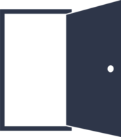 Tür in schwarzen Farben. Abbildung der Eingangsschilder. png