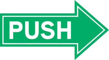 Push the door signs. How to open the doors instruction symbol. png