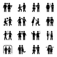 Pack of Spouse Glyph Vector Icons