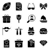 iconos de vector de accesorios del día del padre