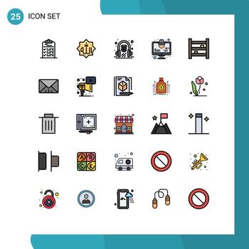 25 Universal Filled line Flat Color Signs Symbols of virus hacker god computer learning Editable Vector Design Elements