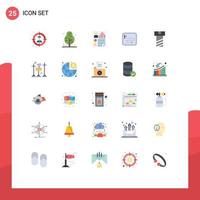 25 Creative Icons Modern Signs and Symbols of nut flag document direction route map Editable Vector Design Elements