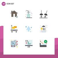 9 User Interface Flat Color Pack of modern Signs and Symbols of direction arrows fencing arrow train Editable Vector Design Elements