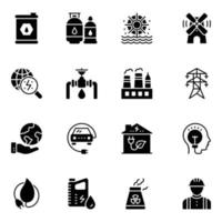 Pack of Ecology and Energy Icons vector