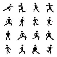 Pack of Exercise Solid Icons vector