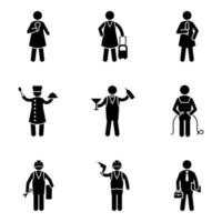 Set of Professional Humans Pictogram Icons vector