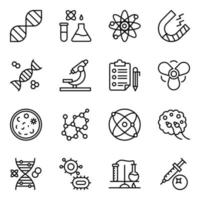 paquete de iconos de vector de línea química