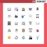 Universal Icon Symbols Group of 25 Modern Flat Colors of document dummy fast food baby calendar Editable Vector Design Elements