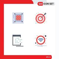 4 Flat Icon concept for Websites Mobile and Apps design mobile web goal network Editable Vector Design Elements