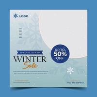 winter social media post.Creative premium winter sale social media post template design concept. online banner promotion. ads web banner design vector