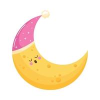 crescent moon sleeping vector