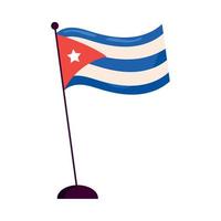 cuba flag in pole vector