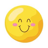 sol emoji sonriendo kawaii vector