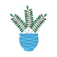 houseplant in blue pot vector