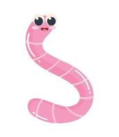 animal gusano rosa vector