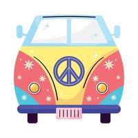 hippie van vehicle vector