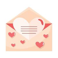 envelope open with hearts vector