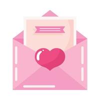 pink envelope with heart vector