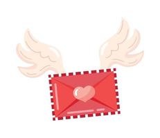 love letter flying valentines day vector