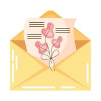 love letter in yellow envelope vector