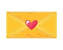 yellow envelope with heart vector