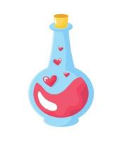 hearts in potion flask vector