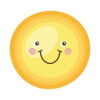 sun emoticon kawaii vector