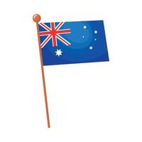 bandera australiana en el poste vector