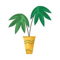 houseplant in yellow pot vector