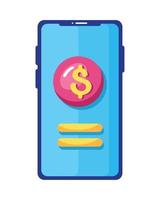 dollar symbol in smartphone vector