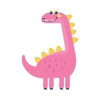 Kind cute pink dinosaur cartoon isolated object 7023619 Vector Art