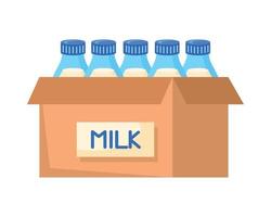 milk bottles dairy products vector