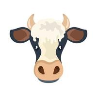 cabeza de vaca animal de granja vector