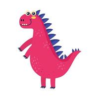 cute red dinosaur vector