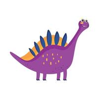 cute purple dinosaur vector