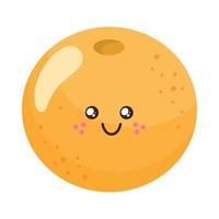 personaje kawaii de fruta naranja vector