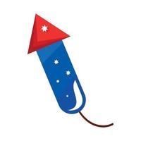 blue and red rocket firework vector