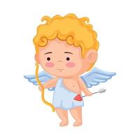 cupid angel with arch and arrow vector