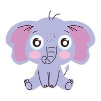 cute elephant animal vector