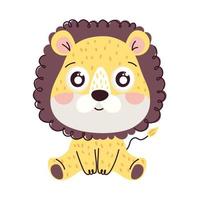 cute lion animal vector