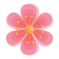 asian red flower decoration vector