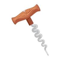 wine corkscrew tool vector