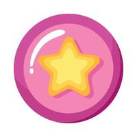 star in pink button vector