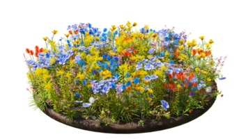 Cut out garden design isolated on transparent background. 3D rendering illustration png