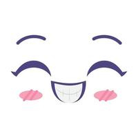 smiling kawaii face vector