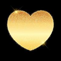 glittery gold Valentines Day heart background vector