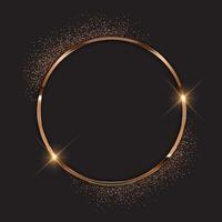 Elegant background with glittery metallic round frame vector