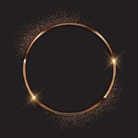 Elegant background with glittery metallic round frame vector